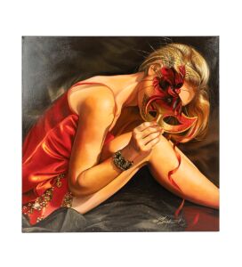 Kathrin Longhurst (1971 - ), Blind Love, acrylic on canvas, signed lower right and titled verso, 122 x 122cm.