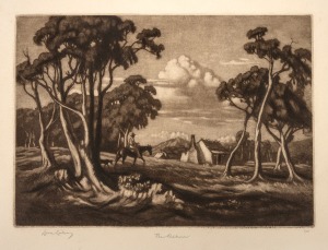 LIONEL LINDSAY (1874-1961), The Return, drypoint etching, signed and titled in the lower margin "Lionel Lindsay", sheet size 26 x 30cm overall