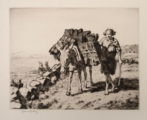 LIONEL LINDSAY (1874-1961), Bringing In The Turf Mullaranny, drypoint etching, signed and titled in the lower margin "Lionel Lindsay", sheet size 19.5 x 26cm overall