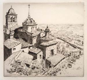 LIONEL LINDSAY (1874-1961), Jerez De Los Caballeros, Estremadura, drypoint etching, signed and titled in the lower margin "Lionel Lindsay", sheet size 38 x 41cm overall.