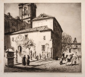 LIONEL LINDSAY (1874-1961), Sagraria of the Cathedral, Malaga, ​​​​​​​drypoint etching, signed in the lower margin "Lionel Lindsay", sheet size 33 x 37cm overall.