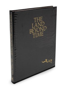 "THE LAND BEYOND TIME", limited edition leather bound volume, signed and numbered 214/500, verified by the authors on 6th June, 1984. Signatures include John Olsen, Mary Durack, Geoffrey Dutton, Vincent Serventy and Alex Bortignon. With pictorial embossed