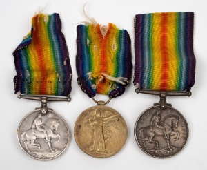Three WW1 period service medals, all issued to A.I.F. servicemen.