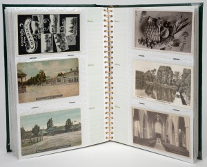 Assorted antique and vintage postcards with a focus on Central Victoria and the goldfields, other highlights include the wreck of The Emden, Wentworth gaol, Maldon (Victoria), housed in a green album, 20th century.