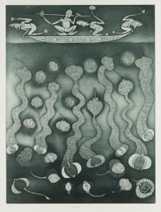 DENNIS NONA (1973 - ), Earisal, etching and aquatint, 35/45, signed lower right "Dennis Nona, 2007", ​​​​​​​70 x 54cm, 96 x 78cm overall.