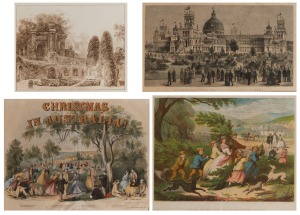 Assorted antique prints, vintage artworks, etc, (qty), ​​​​​​​mostly mounted images.