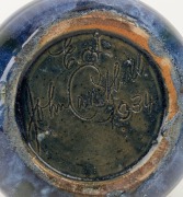 JOHN CAMPBELL blue and green glazed pottery vase, incised "John Campbell, 1934", 10cm high. - 2