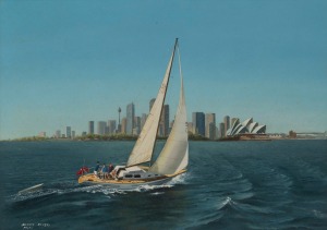 DENNIS RAMSAY, (Sydney Harbour), oil on board, signed lower left "Dennis Ramsay, MVM", ​​​​​​​55 x 75cm, 77 x 97cm overall.