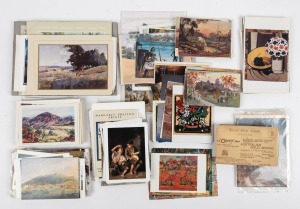 ARTIST POSTCARDS: A collection which includes early cards by J.A. Turner (11), A.H. Fullwood (20), J. Hutchings (3), L.H. Davey (2), J.M. Cantle (2) and others; together with a quantity of later Australian & International art cards.