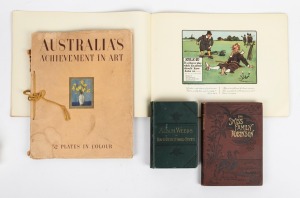 Group lot of four publications comprising 1937 folio "Australia's Achievement In Art - 52 Plates In Colour" (John Fairfax & Sons, Sydney) with dedication from Sir Herbert Leon Trout (1906-1978), 1966 "Some Of The Rules Of Golf" (The Ariel Press, London; 2
