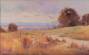 RICHARD CHAMERSKI (1951-2022), Gathering Wild Flowers, oil on bard, signed lower left "Chamerski" and titled verso, 30 x 46cm, 47 x 63cm overall.