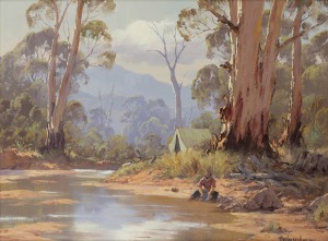 THEO DELGROSSO (1947-2011), Sunlit Gums, oil on board, signed lower right "Theo Delgrosso" and titled verso, 45 x 60cm, 65 x 80cm overall.