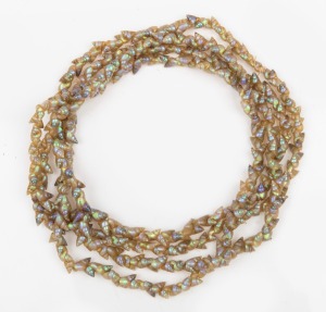 A Tasmanian mariner shell bead necklace, 168cm long