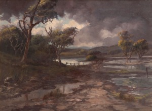 NAYLOR GILL (1872-1945), landscape, oil on canvas, ​​​​​​​signed lower left "Naylor Gill", 45 x 60cm, 53 x 68cm overall.