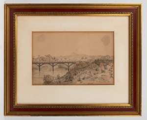 ALFRED MAULT (1829-1902), St Paul's Domes From Avoca, 21st September, 1881, ink and wash on paper, signed and titled lower right, 16 x 25cm, 33 x 40cm overall.