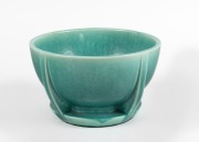 MELROSE WARE green glazed pottery bowl in the Art Deco style, 14.5cm high, 25cm diameter.