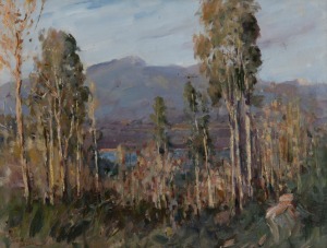 GEORGE COLVILLE (1887-1970), Silvan Dam, oil on canvas board, ​​​​​​​signed lower left "George Colville", 40 x 50cm, 55 x 65cm overall.