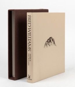 "FRED WILLIAMS" by Patrick McCaughey, published by Bay Books [Sydney, London, 1977], limited edition 51/200, signed by the artist, full bone Morocco hardcover in original brown cloth slipcase.