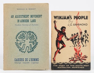 ABORIGINAL INTEREST: "AN ADJUSTMENT MOVEMENT IN ARNHEM LAND" by Berndt, [Paris: Mouton & Co, 1962]. First Edition. Paperback. 112 pages with a map, a diagram, 5 pages of illustrations and a large folding chart plus 8 pages of plates (reproducing 13 photog