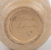 ALLAN LOWE mottled cream glazed pottery vase, incised "Allan Lowe", 20cm high. - 2