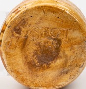 OXSHOTT mustard glazed pottery vase, incised "Oxshott", 20.5cm high. - 2