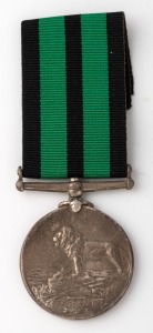 GOLD COAST CAMPAIGN: 1901 Ashanti Medal (silver) with replaced ribbon and erased edge engraving.