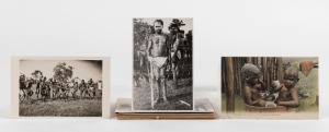POSTCARDS - INDIGENOUS AUSTRALIANS: Group of twenty-two photographic 1900s-1910s postcards, captions include "Fire By Friction", "Companions of the Bath", "Woomera Spearsman", "Saltwater Aboriginal Fisherman", "Anula woman with scars on the body", "West A