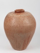 OWEN RYE studio pottery exhibition vase with wood fired glaze, impressed mark and signature to base, ​​​​​​​37cm high.