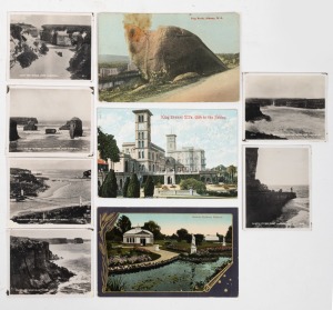 Assorted antique and vintage postcards in a brown album, themes include Murray River paddle steamers, real photos, Sorrento Victoria, and many others, (qty).