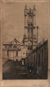 JOHN SHIRLOW (1869-1936), Fish Markets, Melbourne, drypoint etching 1o/50, signed lower right "John Shirlow", 30 x 18cm, 45 x 29cm overall.