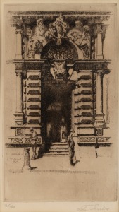 JOHN SHIRLOW (1869-1936), Bank Of Victoria, drypoint etching 25/60, signed lower right "John Shirlow", 26 x 15cm, 51 x 37cm overall.