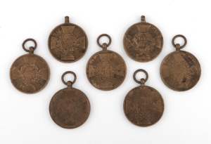 THE COALITION WAR AGAINST NAPOLEON: 1813-14 Prussian Campaign Medals - in bronze, impressed on the rim "AUS EROBERTEM GESCHUETZ", mixed condition. (7).