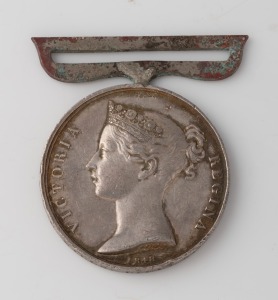 BRITISH ARMY GENERAL SERVICE MEDAL dated 1793 - 1814 (French Revolutionary & Napoleonic Wars), with non-original mount and no clasps; named to G.MILLS, LIEUT. 54TH FOOT.