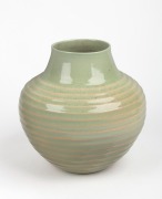 KLYTIE PATE green glazed pottery vase, incised "Klytie Pate", ​​​​​​​19cm high.