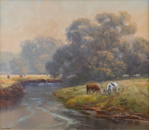 JOHN CAREY DOWNTON (1939 - ), Beyond The Dawn, oil on canvas board, signed lower left "Downton", 30 x 35cm, 64 x 67cm overall.