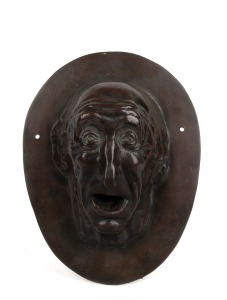 ARTIST UNKNOWN, cast bronze face plaque of the renowned caricaturist and illustrator PHIL MAY, 25.5cm high.