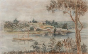 ARTIST UNKNOWN, (river scene), watercolour, signed lower right "S.M.R. 1914", ​​​​​​​32 x 50cm, 53 x 78cm overall.
