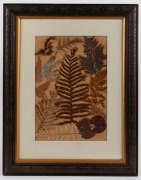 An antique Australian fern display in later oak frame, 19th century, 58 x 45cm overall. - 2