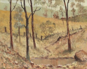 MITCHELL, (farm scene landscape), oil on board, signed lower right "Mitchell", ​​​​​​​50 x 60cm, 68 x 78cm overall.