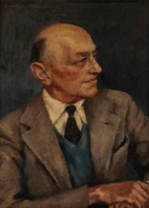 ARTIST UNKNOWN, (portrait of a man), oil on canvas, 40 x 30cm, 48 x 38cm overall.