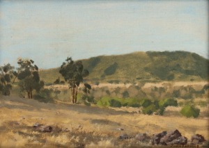 JOHN FARMER (1897-1989), The Shadows Wane, oil on board, signed lower right "John Farmer", 21 x 29cm, 45 x 44cm overall.