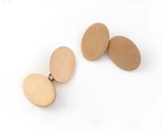 A pair of antique 15ct gold cufflinks, early 20th century, stamped "S.15.L.", ​​​​​​​8.4 grams.