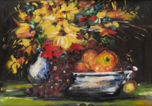MARLENE O'BREE (1947-2003), (still life), oil on board, signed lower right "Marlene O'Bree", 50 x 70cm, 64 x 84cm overall.