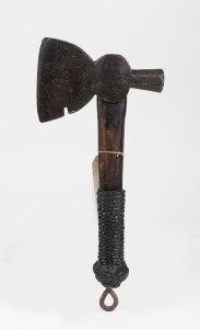 Whale boat hatchet, used onboard to sever harpoon line if tangled, 19th/20th century, 33cm high.