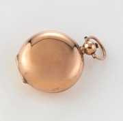 ARONSON & Co. of Melbourne antique 9ct rose gold sovereign case, 19th/20th century, ​​​​​​​4.6cm high including bow, 13.9 grams. - 2