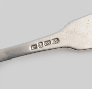 FELIX LYNN rare Colonial Australian fiddle pattern silver table fork, Sydney origin, circa 1825, stamped "F.L." with lion passant, monarch's head and "S.S.", 21cm long, 73 grams. - 2