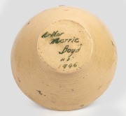 ARTHUR MERRIC BOYD and NEIL DOUGLAS pottery fruit bowl with rare fairy wren decoration, signed "Arthur Merric Boyd, N.D., 1946", 10cm high, 26cm diameter. - 3