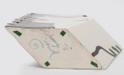 JENNY ORCHARD hand-painted pottery vase, signed "Jenny Orchard", 29cm high. - 3