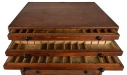 A bank of eight printer's drawers, Australian kauri pine with ebonised knobs, five drawers fitted with numerous compartments, 19th/20th century, 53cm high, 59cm wide, 46cm deep. - 3