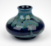 MOORCROFT "Moonlit Blue" pottery vase, underglazed green signature mark to base, and impressed "Moorcroft, Made In England", 8cm high, 10.5cm wide. - 2